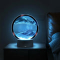 Bedroom Display Moving Sand Art Picture Round Glass Sand Painting Led Light 3D Sandscape Hourglass for Christmas Party